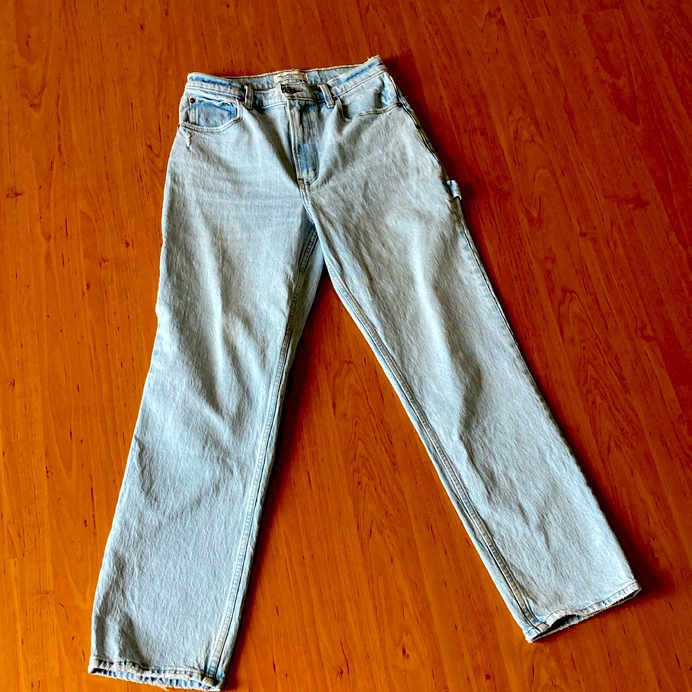 Abercrombie and Fitch light wash carpenter high rise